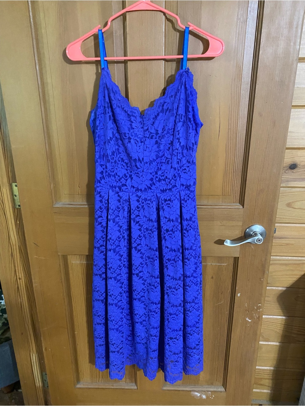 Amazon Royal Blue Lace Spaghetti Strap Dress